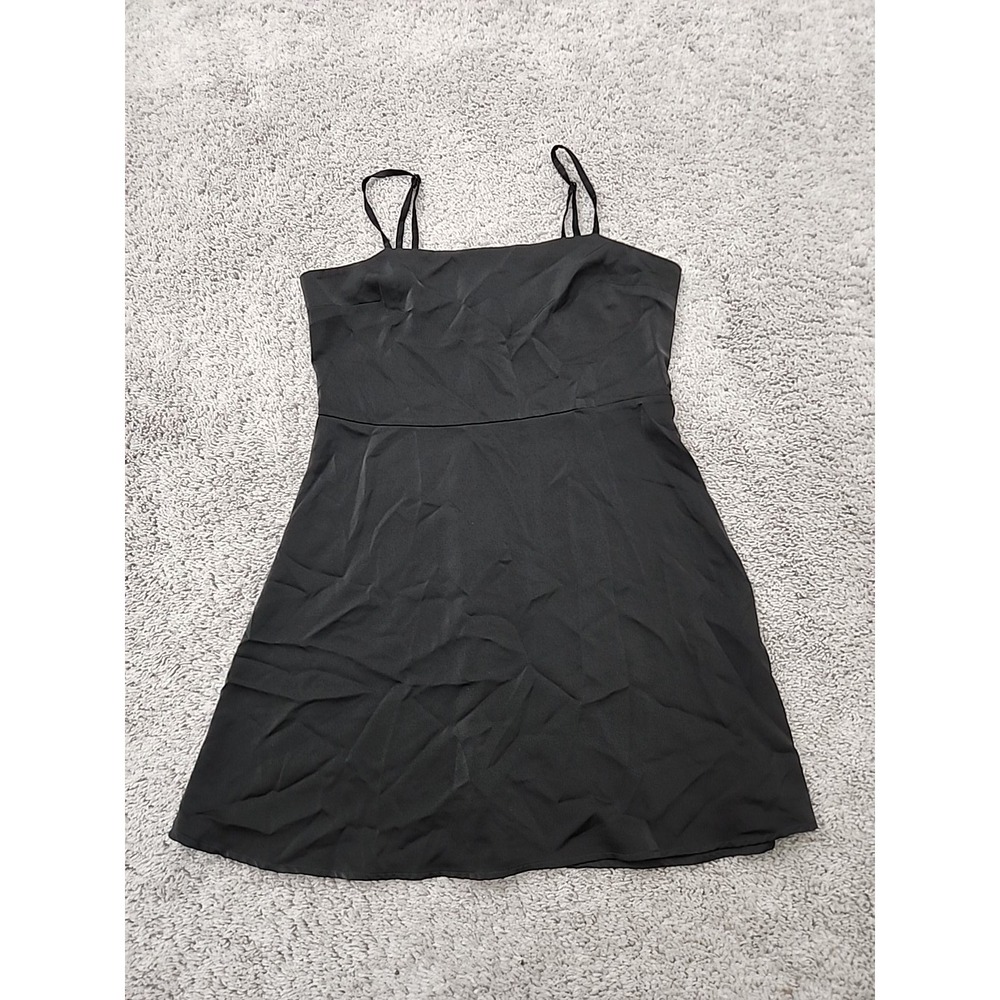 Studio 19 Skater Dress Womens L Black Mini Y2K Camisole Square Neck